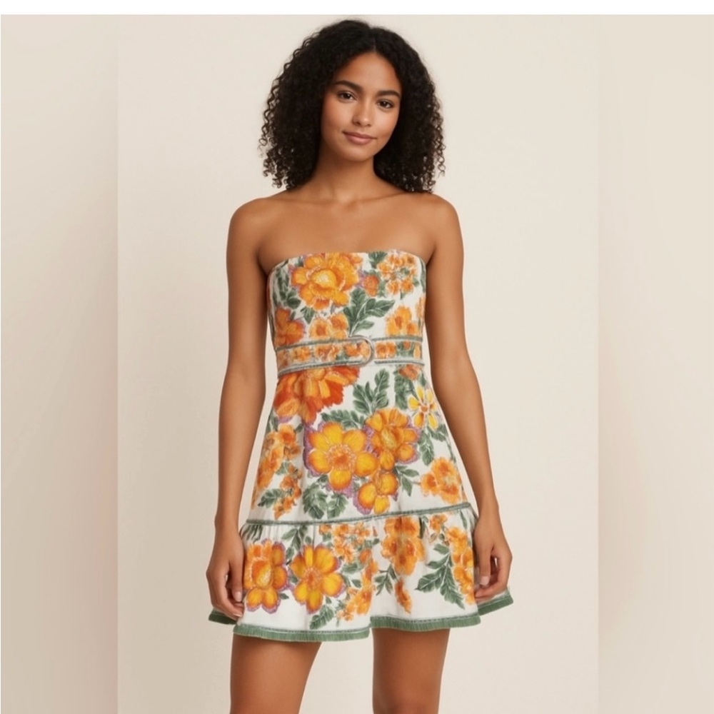 Joie Floral Strapless Dress